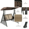 thumbnail image 4 of Gymax 2-Person Adjustable Canopy Swing Chair Patio Outdoor w/ 2 Storage Pockets, 4 of 7
