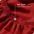 thumbnail image 4 of Bare Home 100% Cotton Flannel Fitted Sheet - Deep Pocket - Queen, Red, 4 of 5
