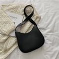 thumbnail image 2 of Bolso con textura para mujer 2022 otoño nueva moda de moda estilo extranjero bolso de un solo hombro para las axilas bolso de cubo con textura de mensajero de un hombro negro uno, 2 of 2