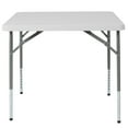 thumbnail image 5 of Square Granite White Folding Table 2.79 Feet Height Adjustable 165 lb Capacity for Board Games Picnics Camping, White, 5 of 6