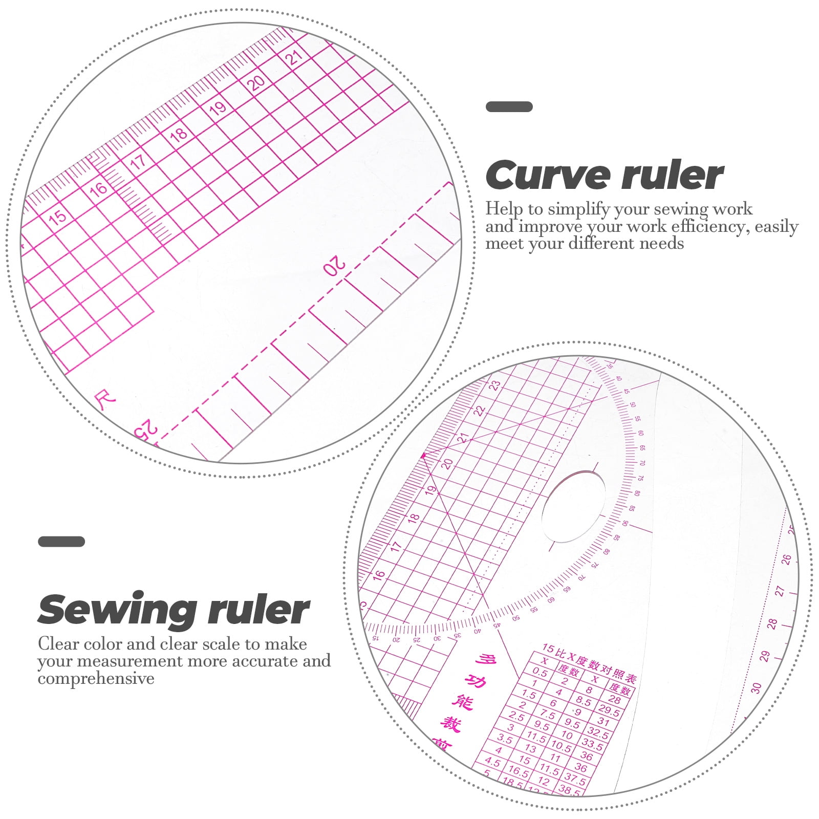 Cutting Ruler French Curve Sewing Accessories Fabric Quilting Metric Shaped Rulers