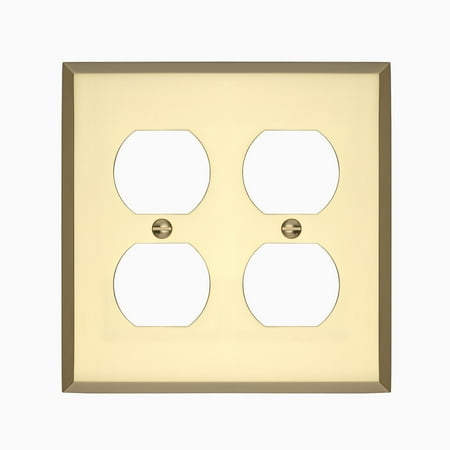 - Graham Double Duplex Outlet Cover - Polished Brass