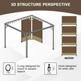 thumbnail image 3 of Aoodor 12' x 14' Gazebo Curtain Set Protecting Privacy Side Walls 4 Panels, Curtain Only - Brown and Khaki, 3 of 11