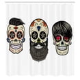 thumbnail image 3 of Ambesonne Skull Shower Curtain, Foral Shaped Head, 69"Wx84"L, Multicolor, 3 of 5