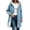 Blue, variant on Plus Size Coat for Women Long Fleece Coat Open Front Maxi Length Fall Winter Warm Jackets