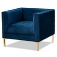 thumbnail image 1 of Baxton Studio Seraphin Fauteuil en Velours Bleu Marine Finition Or, 1 of 9