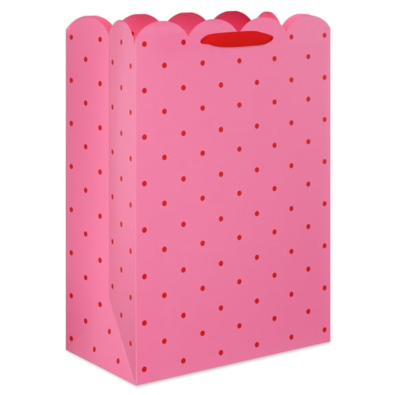 American Greetings 10 in. Valentine's Day Medium Gift Bag, Polka Dots (1-Count)