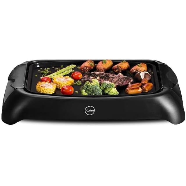 Icucina Parrilla eléctrica plana de 1000 W, antiadherente Mod. HRG1002