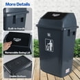thumbnail image 5 of Cand 40 Liter Plastic Swing Lid Garbage Can, Large Grey Trash Bin, 4 Pack, 5 of 7