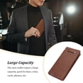 thumbnail image 4 of Cartera larga de lujo Qarigey para hombre con tarjetero clásico y monedero de bolsillo color Café ligero, 4 of 6