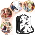 thumbnail image 5 of Zufioo Monochrome Flying Ravens Insulated Lunch Bag,600D Polyester Oxford Fabric, Leakproof & Reusable Lunch Tote, Adjustable Shoulder Strap,Food Freshness Keeper with Utensils, 5 of 7