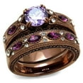 thumbnail image 1 of Alamode TK2746-6 Bague en Acier Inoxydable pour Femmes avec Améthyste de Grade AAA - Taille 6, 1 of 1