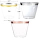 thumbnail image 3 of Billuyoard Vasos desechables de plástico, higiénicos y fáciles de usar, para cualquier ocasión, vasos desechables con borde dorado, 100 Uds. Mostrada borde plateado, 3 of 6