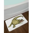 thumbnail image 2 of Reptile Bath Mat, Illustration of Exotic Wild Crocodile Hungry Mouth Predator Aquatic Safari Theme, Non-Slip Plush Mat Bathroom Kitchen Laundry Room Decor, 29.5 X 17.5 Inches, Navy White, Ambesonne, 2 of 2