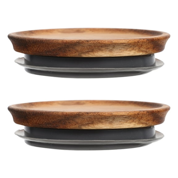 Storage Jar Wooden Lid Homesm Portapasaportes Familiares Pot Yogurt Sealing Cap