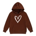 thumbnail image 5 of UACY Girls Preppy Heart Sweatshirts Oversized Pullover Sweatshirt Kids Fall Winter Long Sleeve Cute Trendy Hoodies ﻿ (Brown, 2-3 Years), 5 of 6