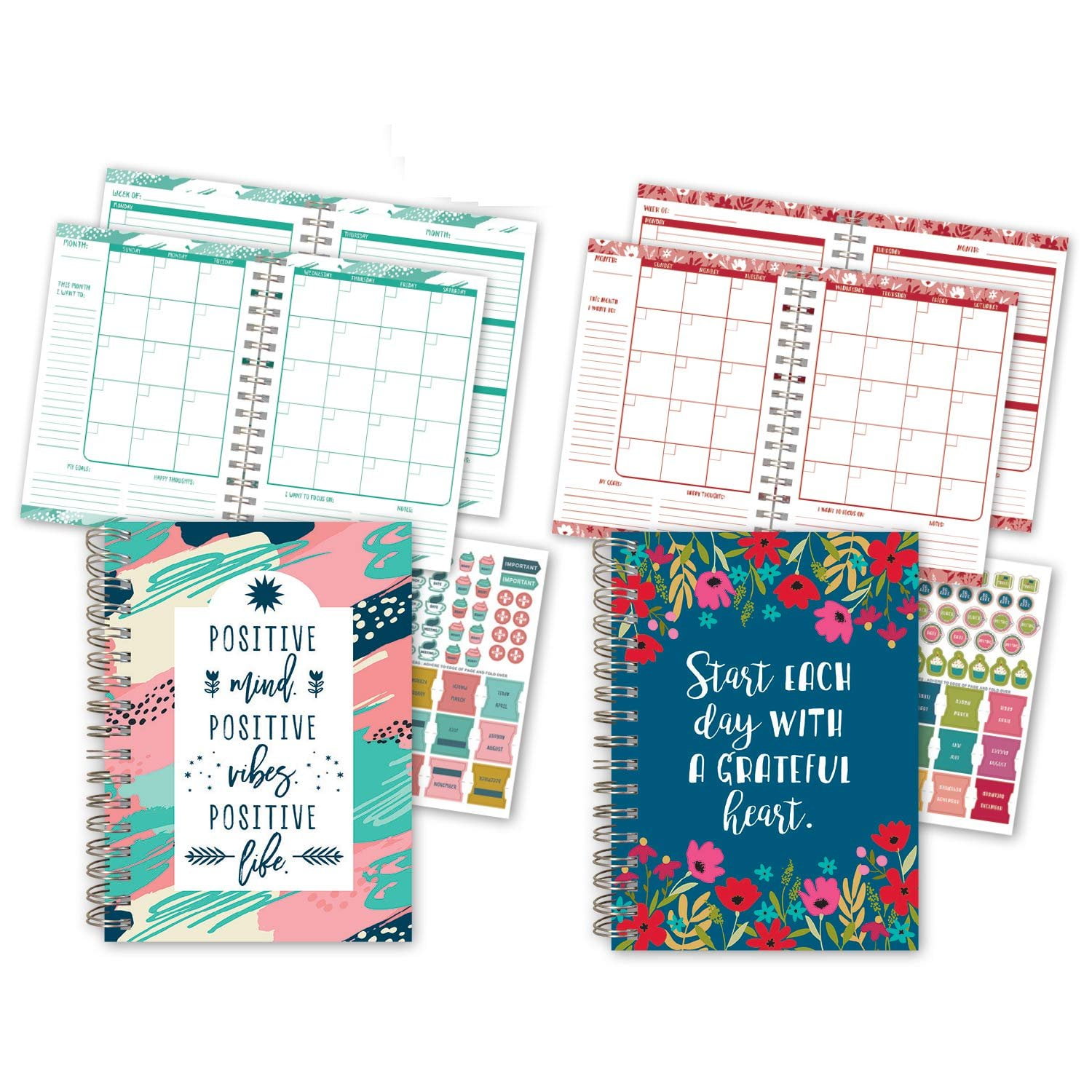 BTHERE Bundle of 2 Monthly & Weekly Undated Inspirational Hardback
