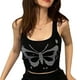 thumbnail image 1 of Camiseta sin mangas informal para mujer, camiseta transpirable con cuello redondo ajustada estampada para verano, negro, blanco, S, 1 of 8