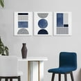 thumbnail image 6 of Black Blue and White Wall Art Canvas Set Mid Century Boho Pictures Modern Geometric Wall Decor Minimalist Bohemian Abstract Painting Artwork for Living Room Bedroom Office 12" x 16" x 3Pc, 6 of 7