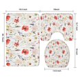 thumbnail image 3 of Pioneer Flower Floral Print Pattern Bathroom Rugs Sets 3 Piece,Toilet Cover Set,Absorbent Non Slip Bathroom Mats Sets with U-Shaped Contour Rug Toilet Rug Set, 3 of 5