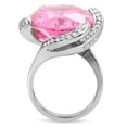 thumbnail image 4 of Silver Womens Ring Rose Pink Anillo Para Mujer Stainless Steel Ring with AAA Grade CZ in Rose, 4 of 5