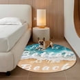 thumbnail image 3 of Summer Round Living Room Rugs 6 ft, Life Is Better At The Blue Beach Beach Ocean Washable Area Rug with Non-Slip Sturdy Edge Binding Round Carpet for Kitchen Office Bedroom, 3 of 9