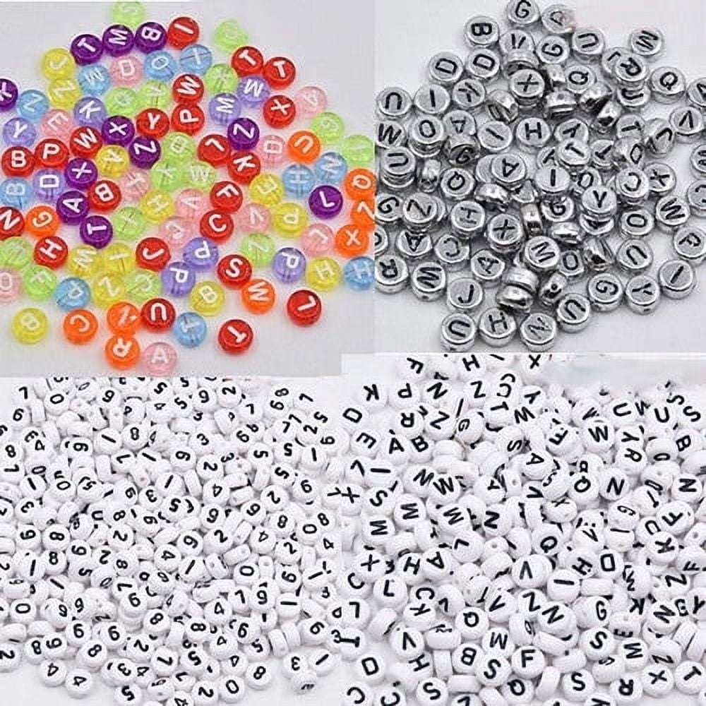 Yesbay 100 Pcs Spacer Acrylic Beads Cube Alphabet Letter Bracelet Jewelry Making DIY,Black Color Letter Alphabet Beads