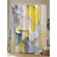 thumbnail image 4 of Fsddascl Coastal Beach Shower Curtain Set - 48" x 72" Washable Bathtub Curtain with 12 Hooks, Abstract Yellow Blue Oil Painting Art Waterproof Fabric Stall Shower Curtains for Bathroom/Bathtub, 4 of 6
