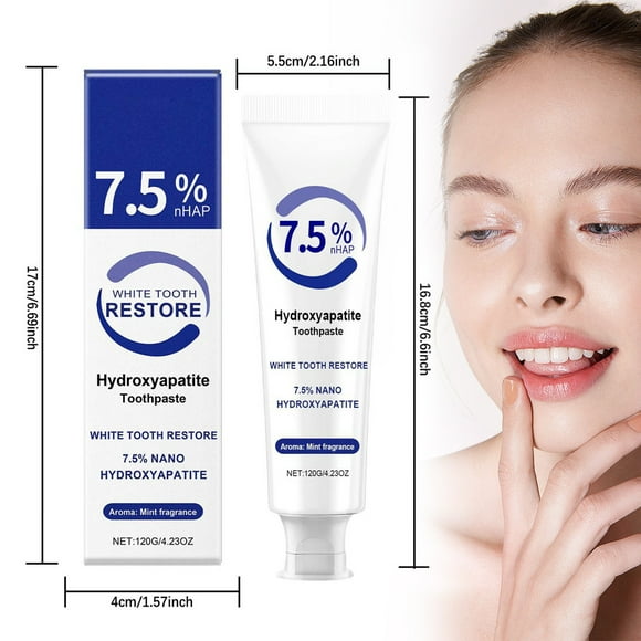 Hydroxyapatite Toothpaste,Hidroxiapatita Toothpaste for Advanced Enamel Protection,Fluoride-Free Toothpaste for Sensitive Teeth, 4.23oz,120g