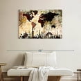 thumbnail image 2 of Elephant Stock Brick World Map Wall Art - Horizontal Canvas Wall Art - Living Room Wall Decor - Map Canvas - Gray And Brown Decor - 39" x 26", 2 of 8