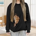 thumbnail image 1 of Chandails d'Automne Grande Taille pour Femmes Mode Décontractée Couleur Unie Poche Col Rond Manches Longues Chandail en Molleton Amusant, 1 of 7