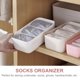 thumbnail image 5 of 2 piezas de plástico apilable ropa almacenamiento caja 5 compartimentos cajón organizador calcetines contenedor (blanco), 5 of 7