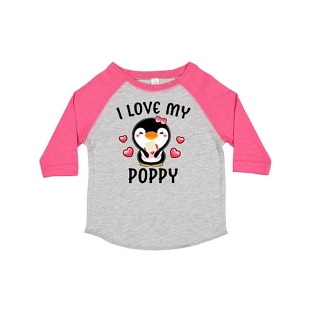 

Inktastic I Love My Poppy with Cute Penguin and Hearts Gift Toddler Toddler Girl T-Shirt