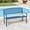 Blue, variant on Weather-Resistant Metal Outdoor Garden Bench - 50" Steel Patio Seat with Curved Backrest - Great for Backyard, Porch, Deck, Park