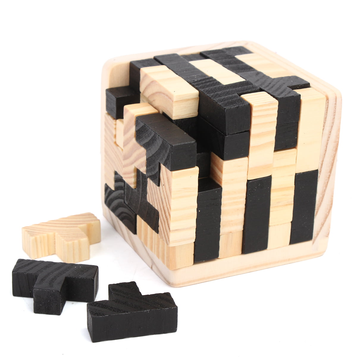 Wooden Intelligence Game 3D Wood Puzzle Brain Teaser Magic Tetris Cube Twist Toy 