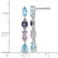 thumbnail image 2 of FJC Finejewelers Sterling Silver Amethyst, Blue Topaz and Iolite Dangle Earrings, 2 of 2