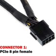 thumbnail image 4 of 6 uds Gpu Pcie 8 pines hembra a doble 2x8 pines (6 + 2) adaptador de corriente Pci Express macho divisor en Y trenzado, 4 of 5