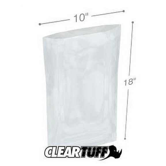 ClearTuff - 10" x 18" 2 Mil Flat Poly Bags - 1000/Case
