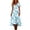 Blue, variant on Women's Fashion Vintage Floral Print V Neck Short Sleeve Dress Lightweight Flowy Midi Beach Dress for Summer Casual and Vacation Outings