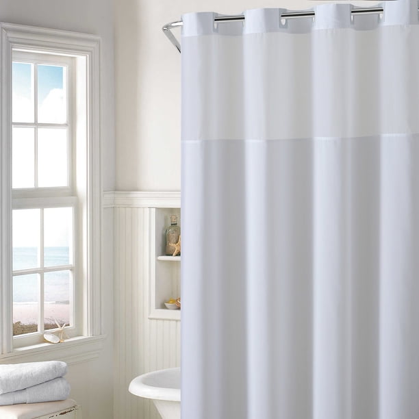 Hookless Plain Weave Shower Curtain Walmart Com Walmart Com
