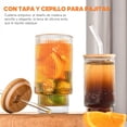 thumbnail image 2 of 500ml Juego de Vasos de Vidrio, 4 Piezas con Tapas y Popotes, Vasos de Cristal de 16oz, Vasos de Cristal con Tapa y Popote, Ideal para Café, Té y Bebidas Heladas, Perfecto para Hogar y Fiestas, 2 of 7