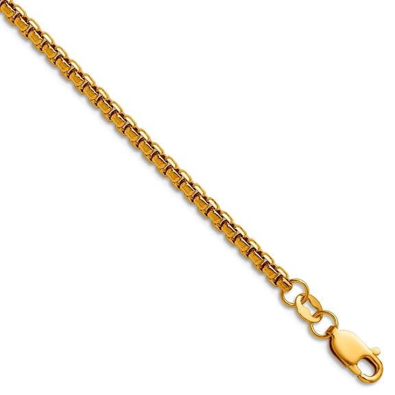 1/20 14k Gold Filled 2.60mm Round Venetian Box With Lobster Clasp Chain Necklace 18 Inch Chain Necklace for Women and Me