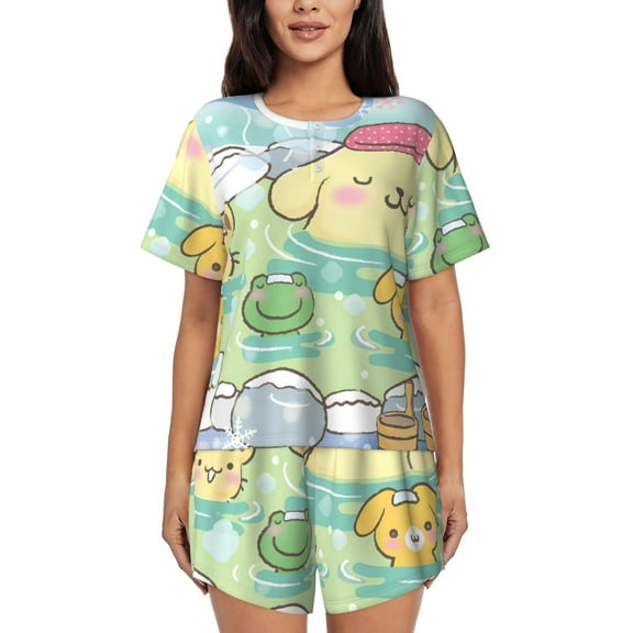 Lsque Sanrio Women's Short-Sleeved Pajama Set - 2 Piece Soft and Lightweight Sleepwear Set-4X-Large