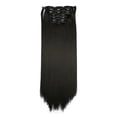 thumbnail image 1 of Extensión de Cabello sintético de moda con clip 24 pulgadas color negro, 1 of 12