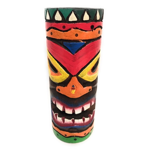 Tiki Totem 6" w/ Tribal Hawaii - Hand Carved & Painted | #dpt535815f