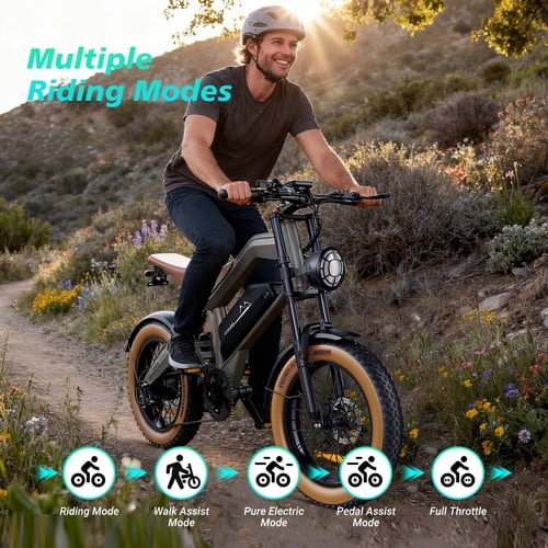 20"Electric Dirt Bike Mountain Motorcycle 48V18.2AH 1500W Motor Ebike 55KM/H NFC