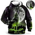 thumbnail image 3 of Nueva sudadera con capucha con estampado 3D de lobo y textura para hombre, de manga larga, informal, holgada, de gran tamaño, para exteriores, Y2k, 3 of 5
