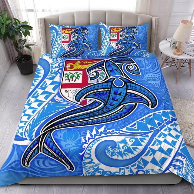 Juego de cama Fiyi - Tiburón azul Tatuaje polinesio