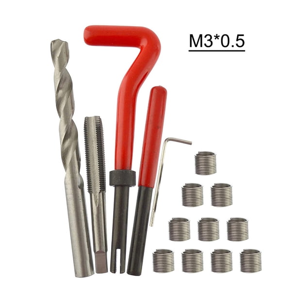 Kit de inserción de reparación de rosca métrica de 15 piezas M3 M4 M7 M9