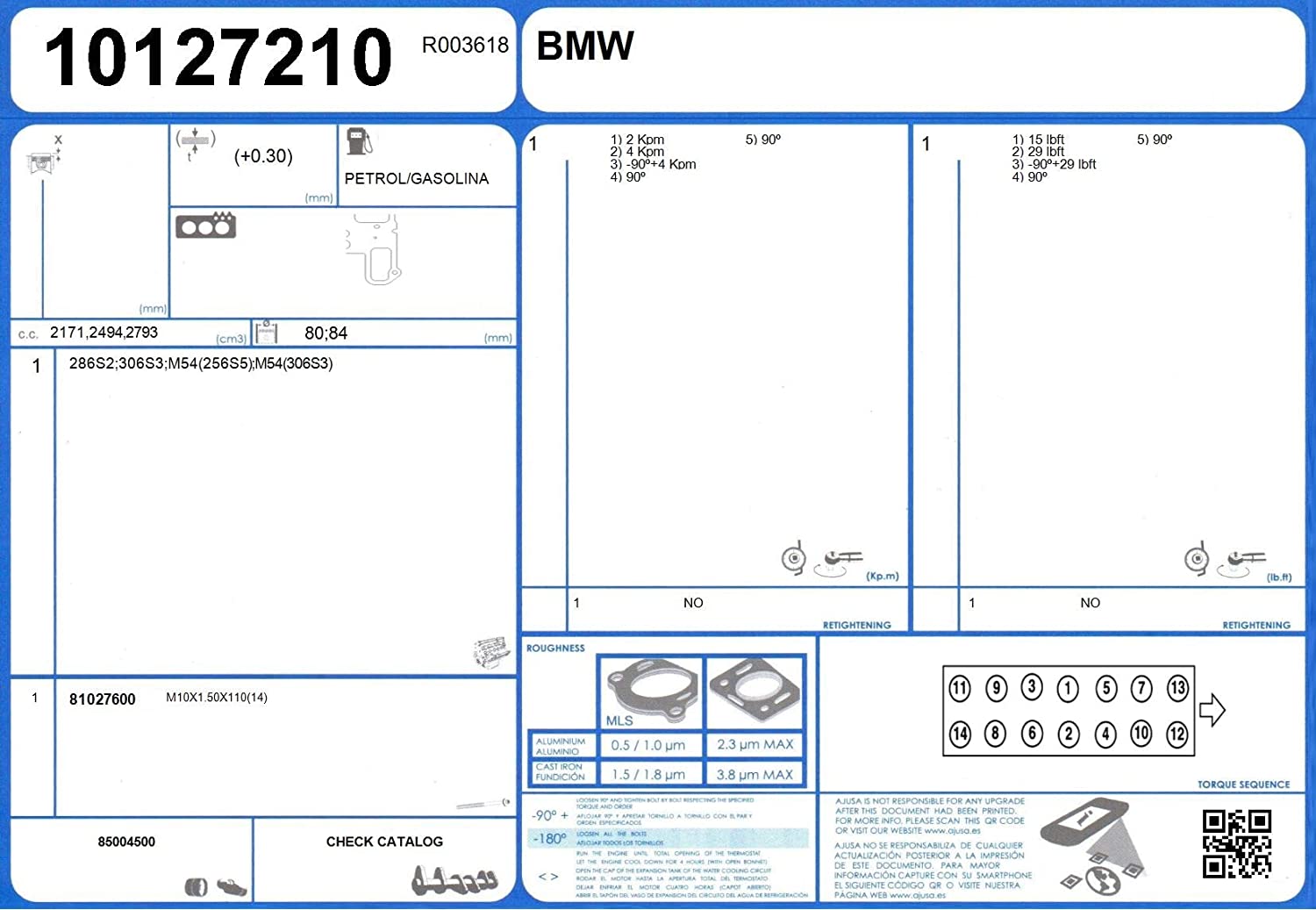 Ajusa 52207800 Engine Cylinder Head Gasket Set